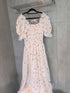 Aesthetic Floral Print Puff Sleeves Long Flowey Dresses